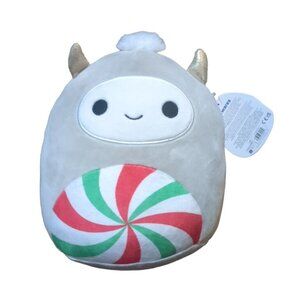 Squishmallows 8" Nissa Yeti Ash Gray Christmas Peppermint Plush‎ Toy Holiday NWT